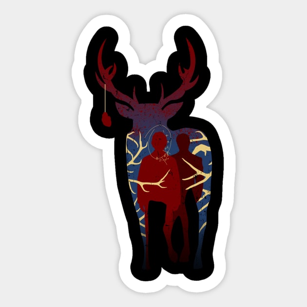 The Bloody Stag Sticker by alecxps